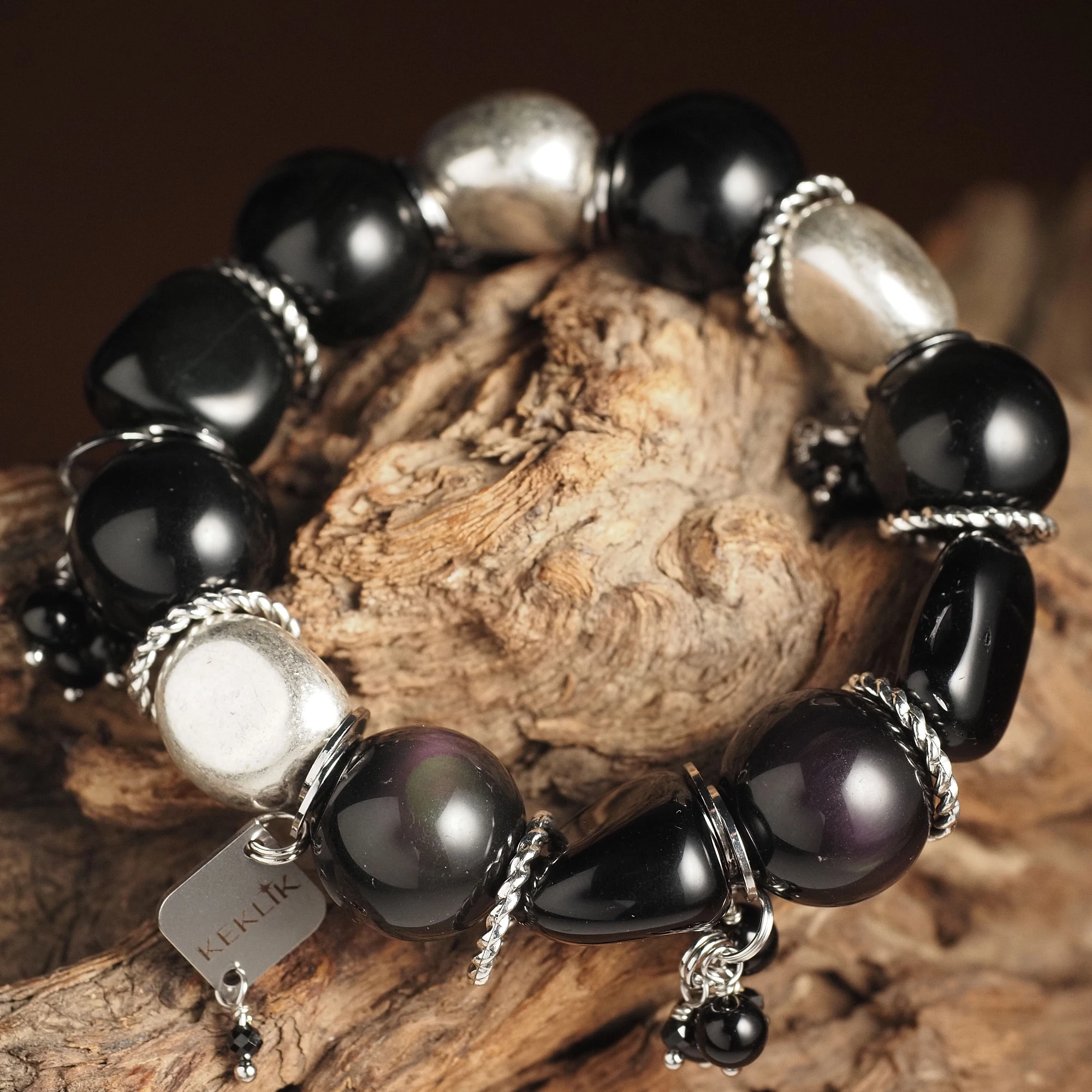 Браслет женский из Обсидиана