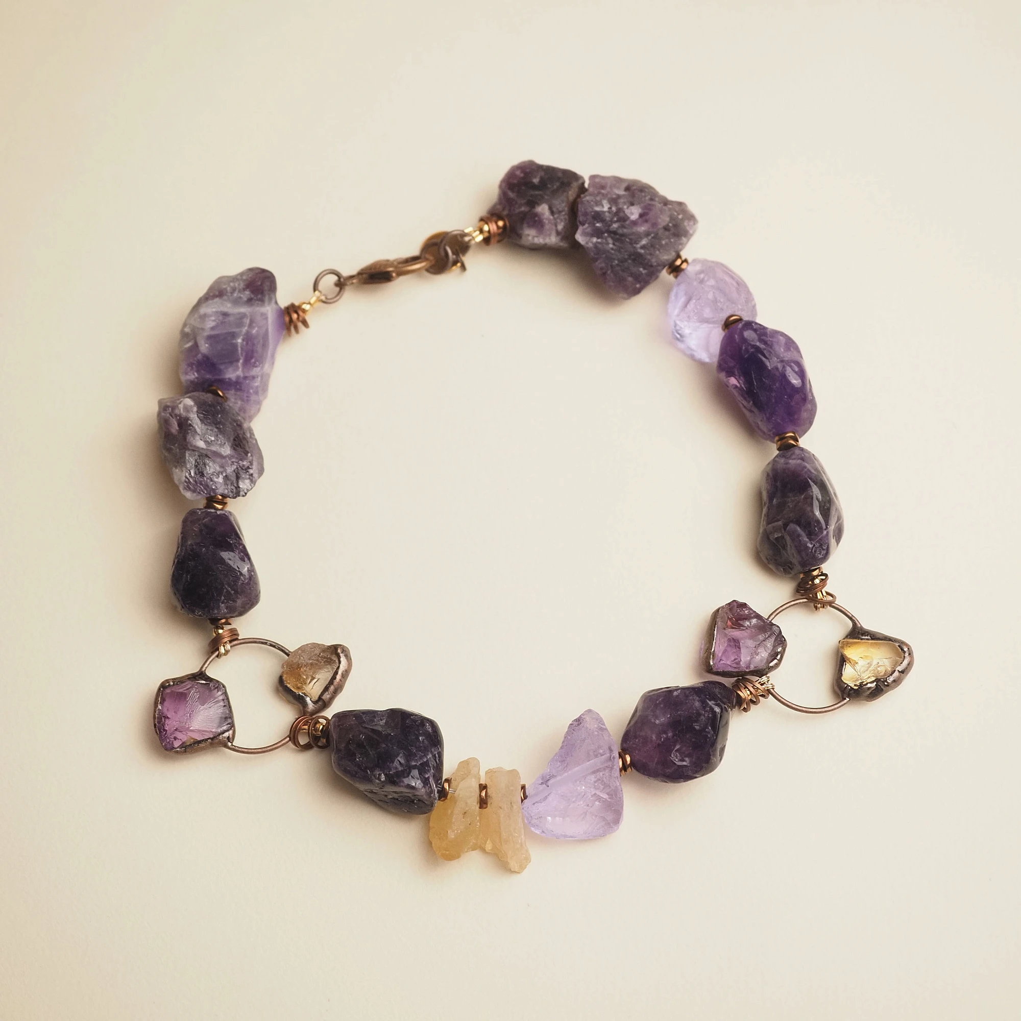 Колье из Аметиста и Цитрина