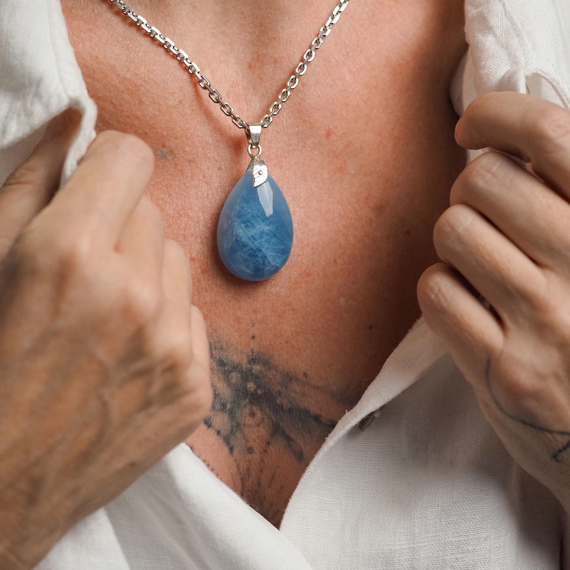 Кулон из Аквамарина с цепочкой №1