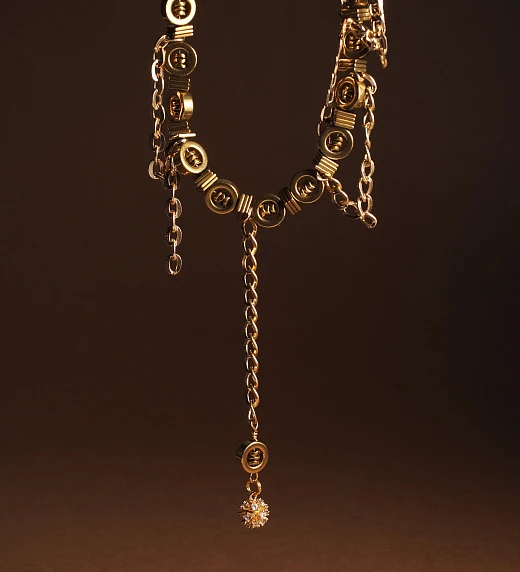 Чокер женский из Гематита №1