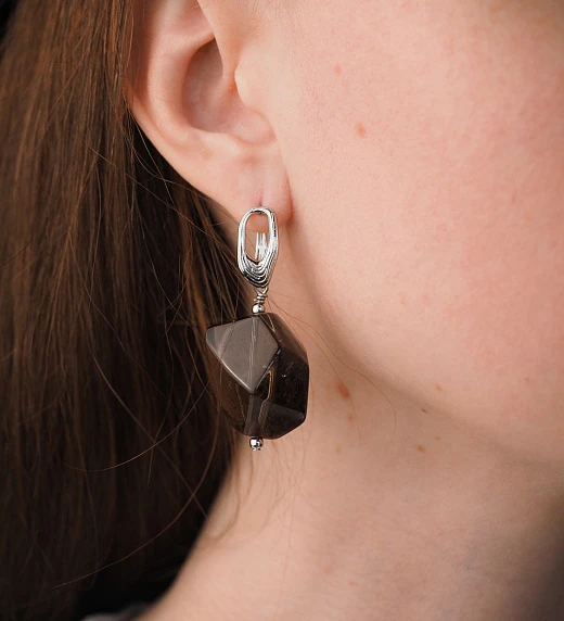 Серьги из Раухтопаза №5