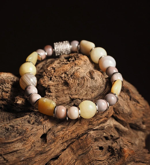 Браслет лаконичный из Агата и Опала