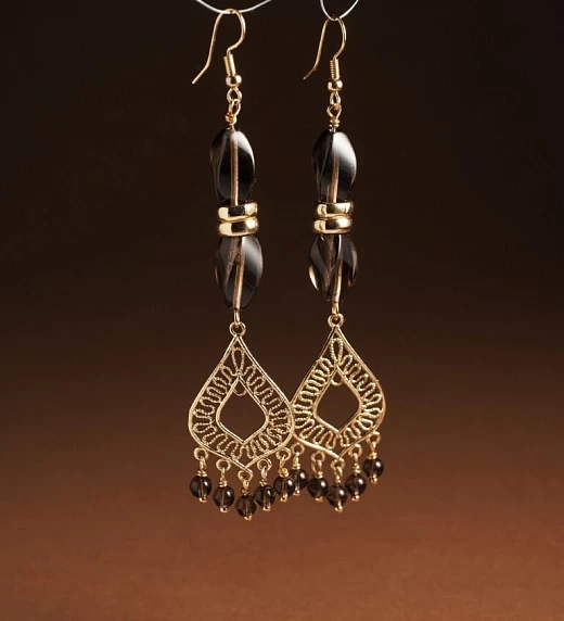 Серьги из Раухтопаза №5