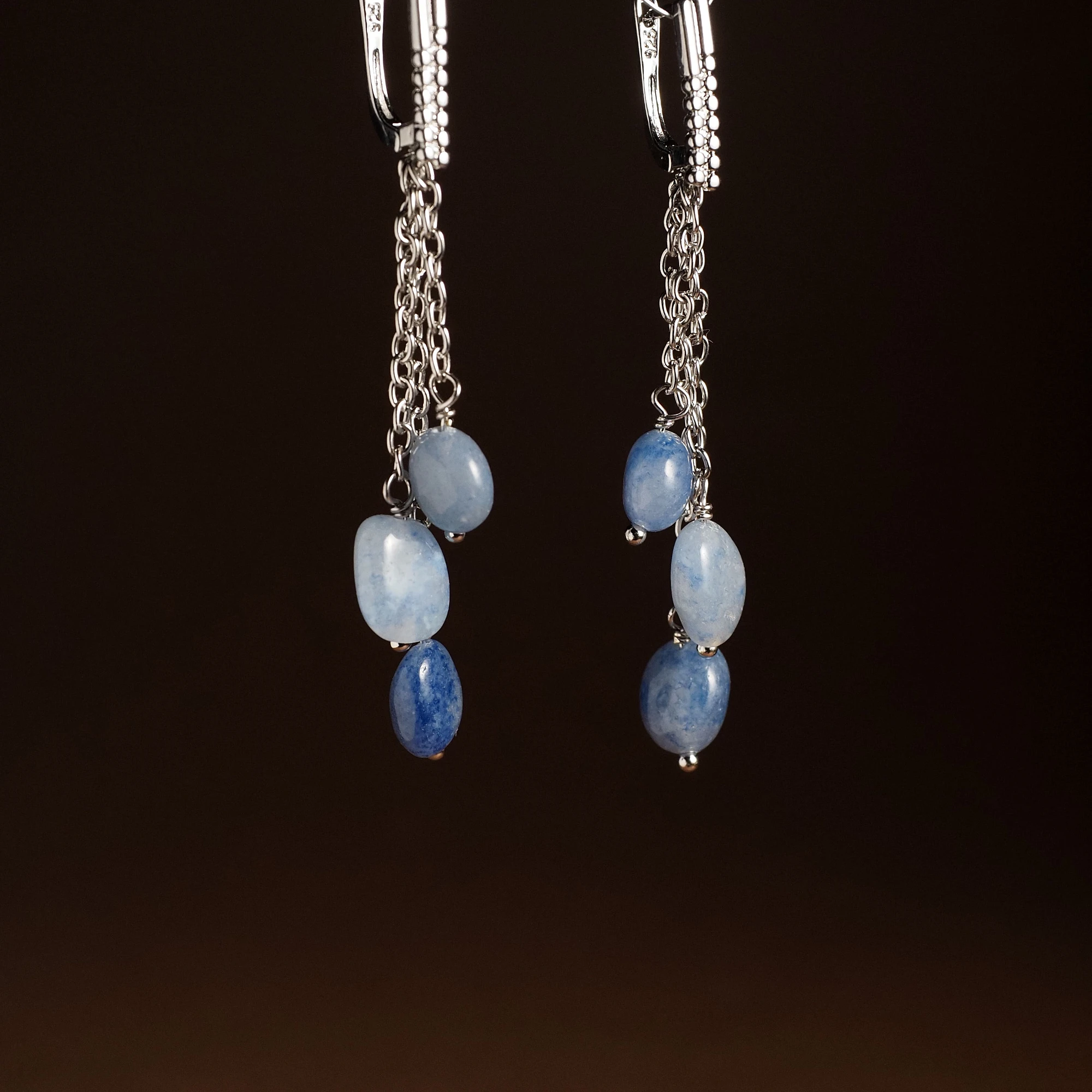 Серьги из синего Авантюрина