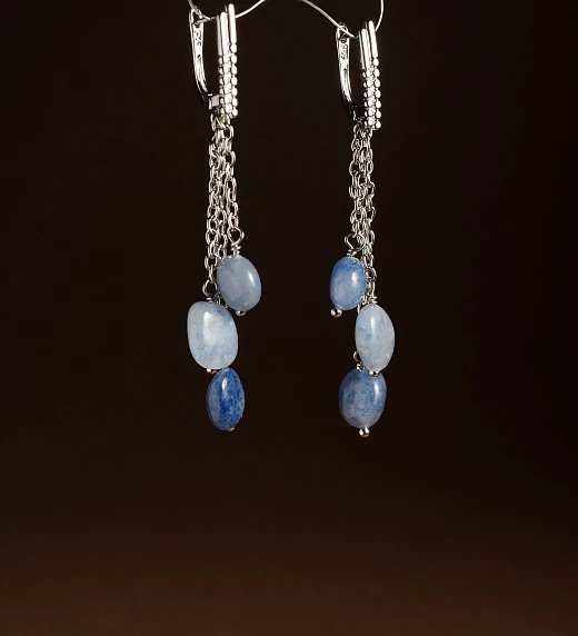 Серьги из синего Авантюрина