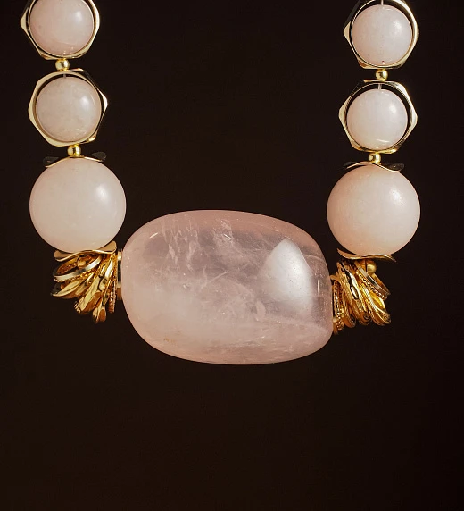 Чокер женский из Розового кварца №1
