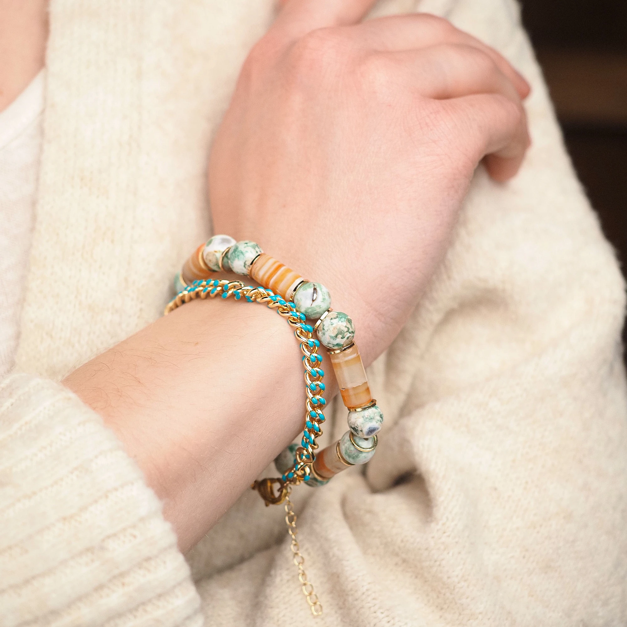 Комплект из 2-х браслетов из Агата