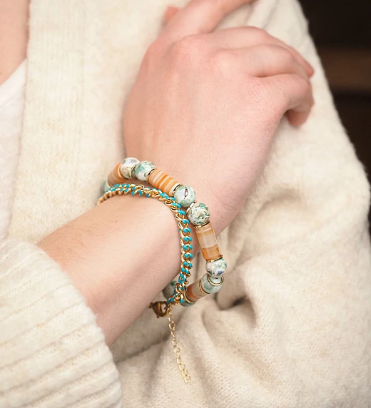 Комплект из 2-х браслетов из Агата