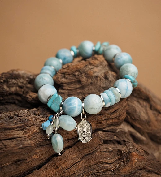 Браслет женский из Бирюзы и Ларимара