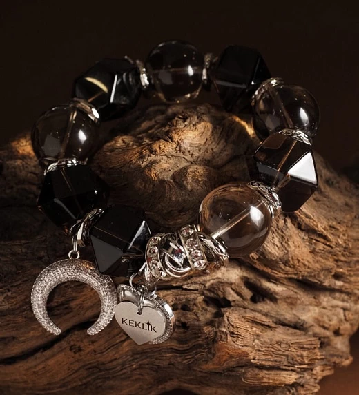 Браслет женский из Раухтопаза №12