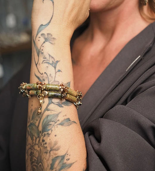 Браслет женский из Яшмы и Гематита