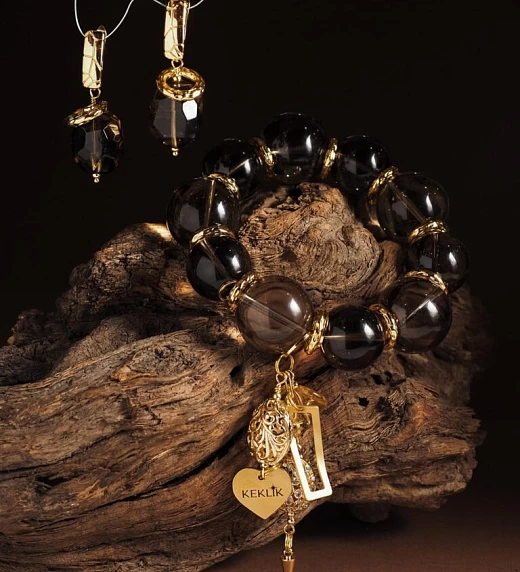 Браслет женский из Раухтопаза №11