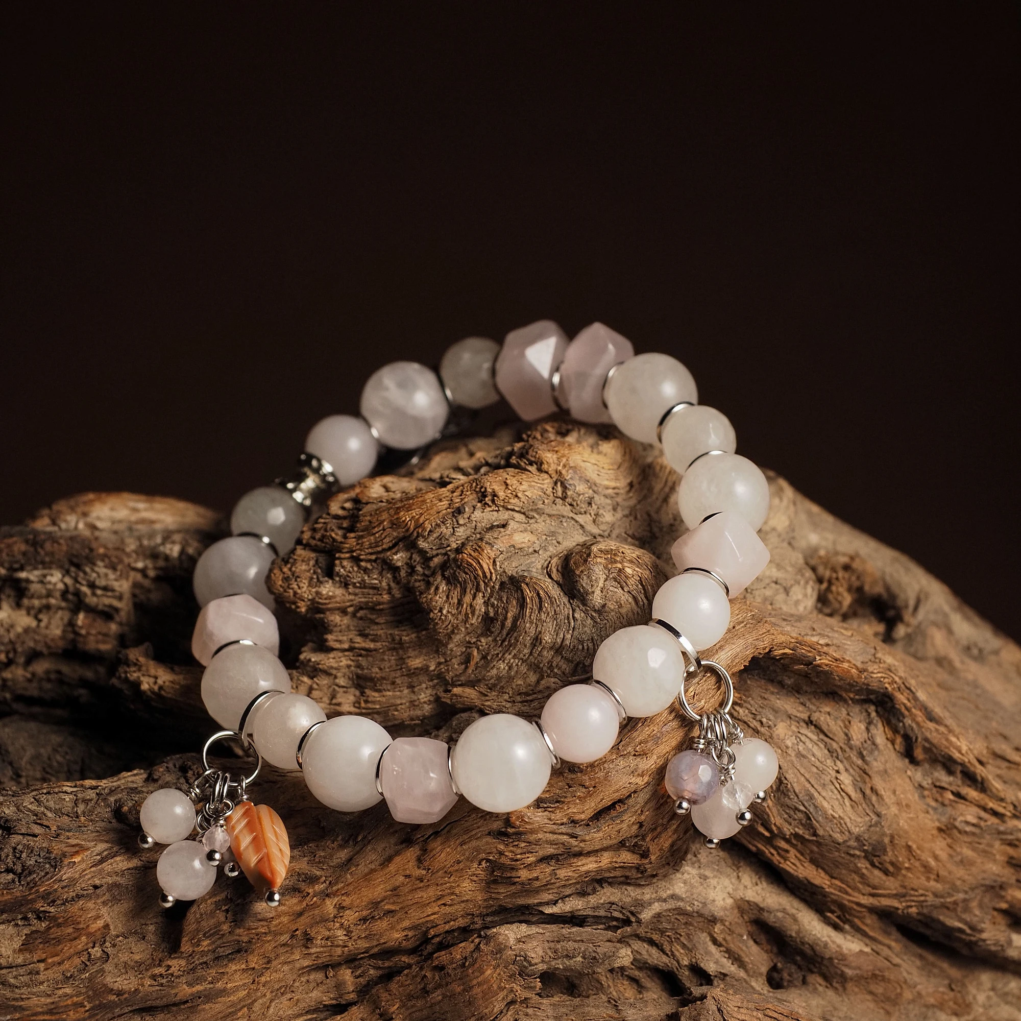 Браслет женский из Розового кварца №5