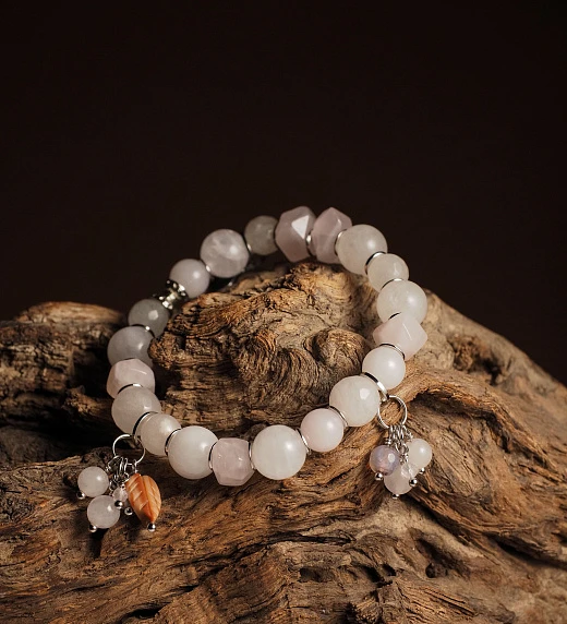 Браслет женский из Розового кварца №5