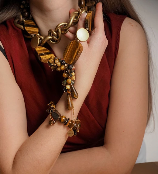 Браслет женский из Тигрового глаза №2