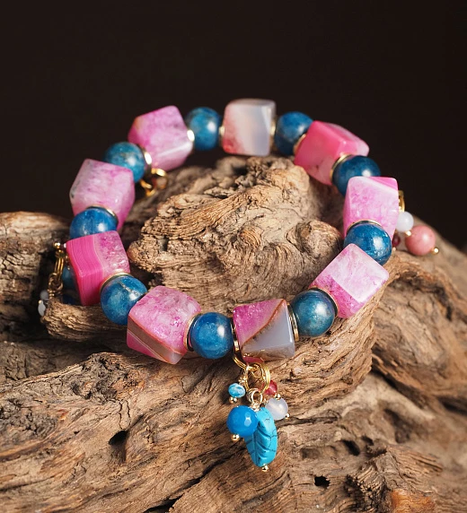 Браслет женский из Агата и Апатита