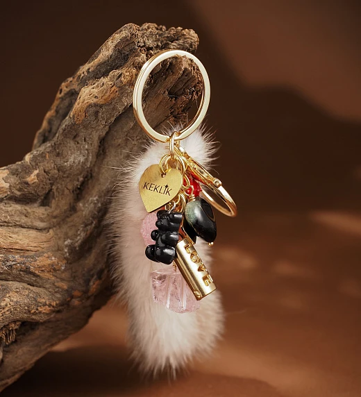 Брелок из Агата и Аквакварца №4