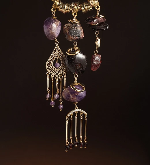 Подвеска в автомобиль/дом из Аметиста и Граната