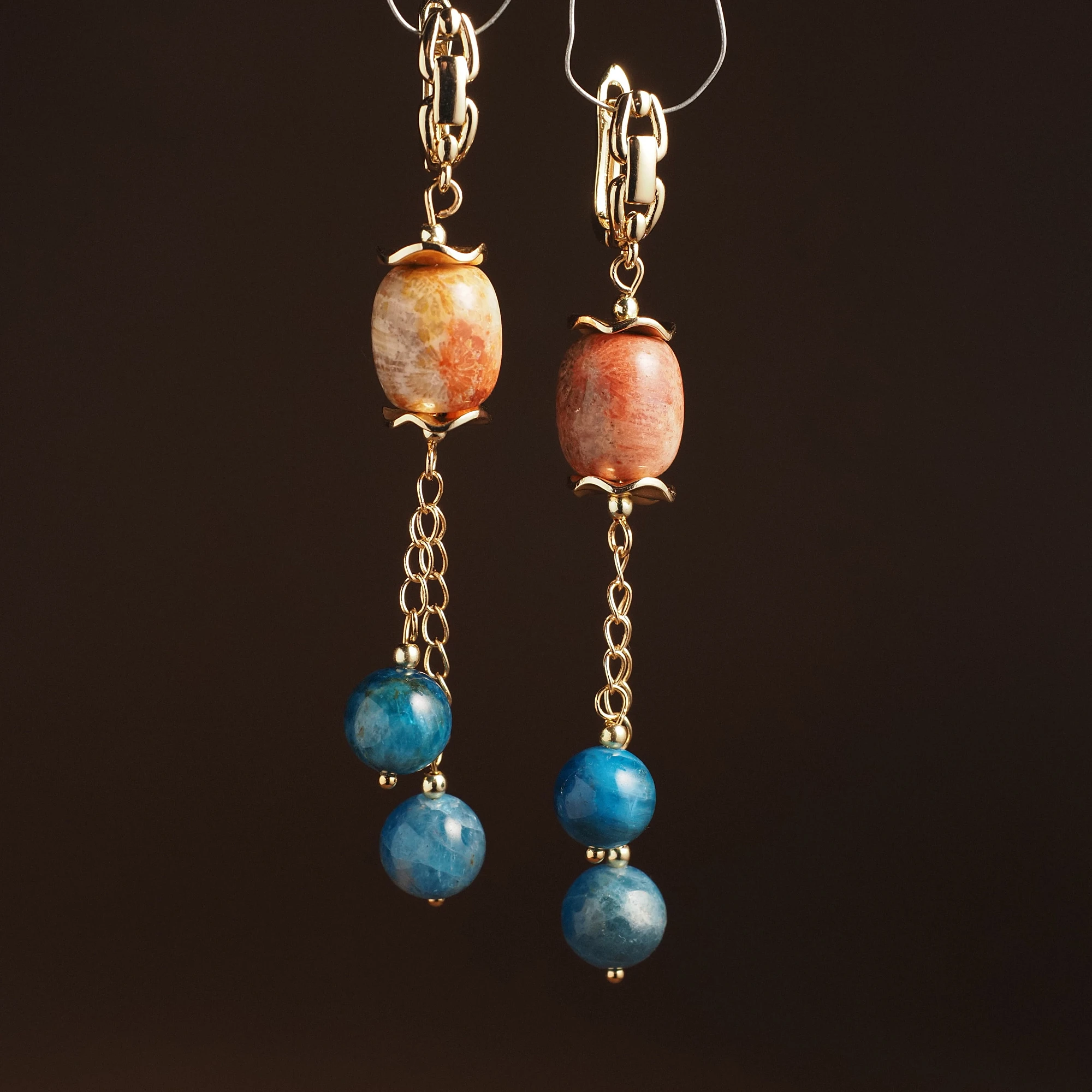 Серьги из Апатита и Коралла