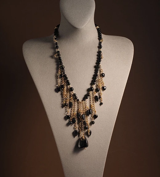 Чокер женский из Агата и Обсидиана