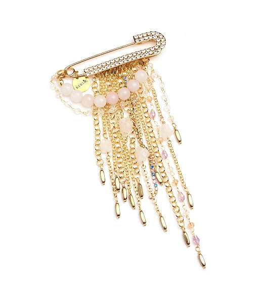 Булавочка из Розового кварца и Цитрина