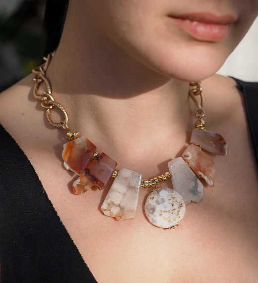 Колье из Сакурового Агата