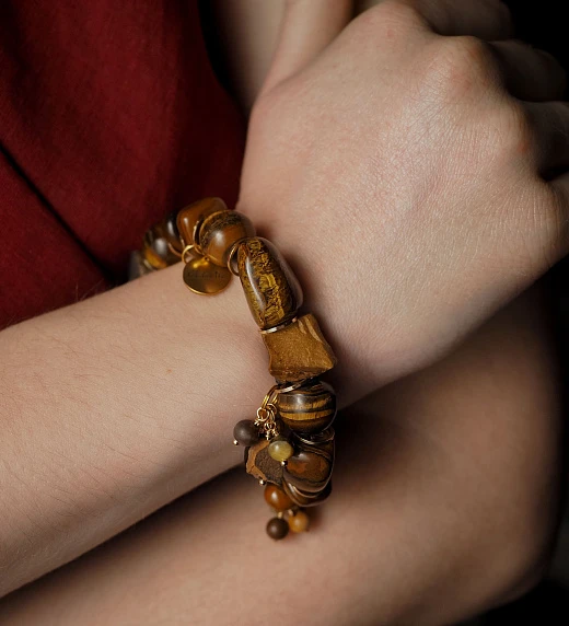 Браслет женский из Тигрового глаза №2