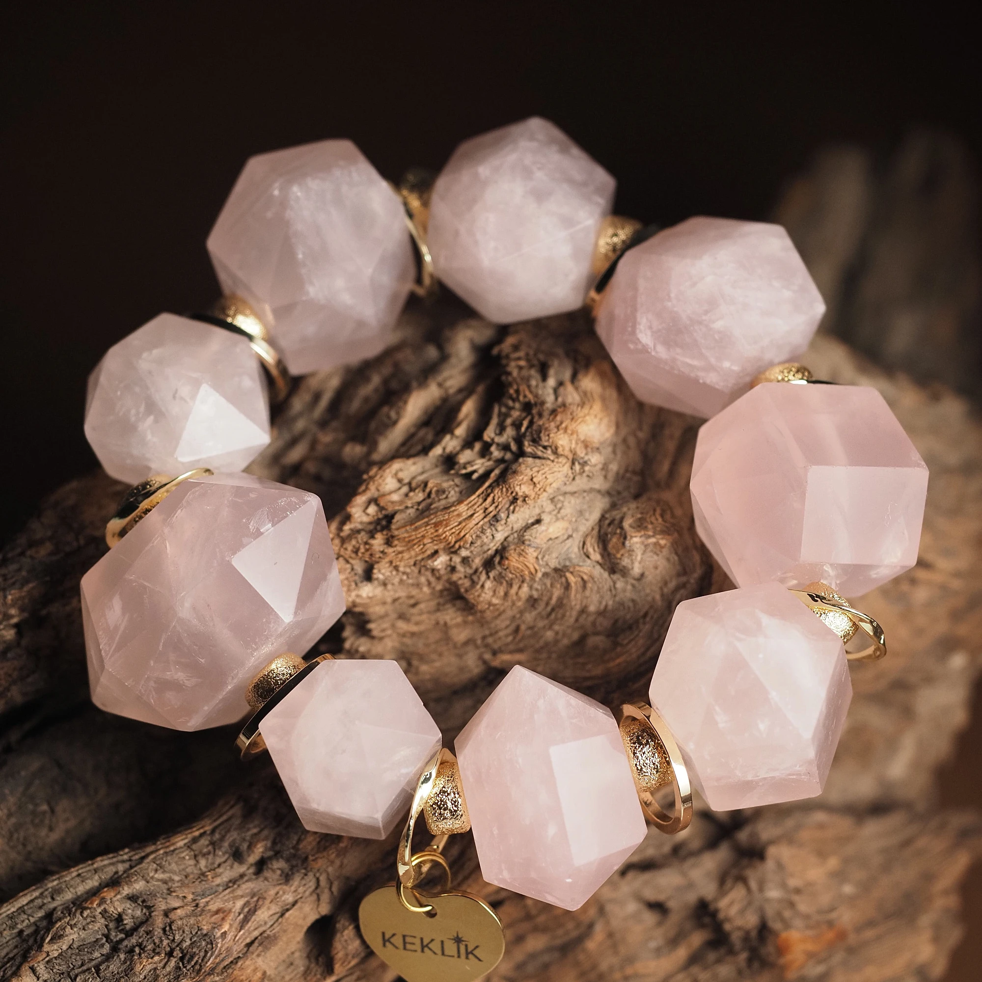 Браслет женский из Розового кварца №4