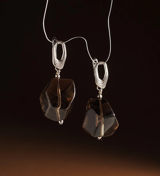 Серьги из Раухтопаза №5