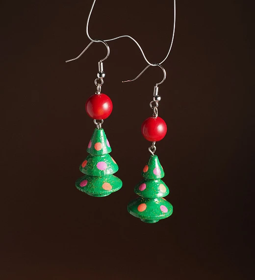 Серьги-елочки из Коралла