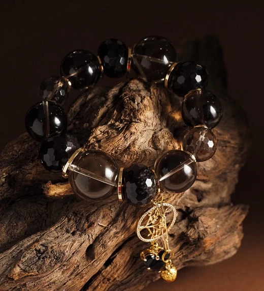 Браслет женский из Раухтопаза №8