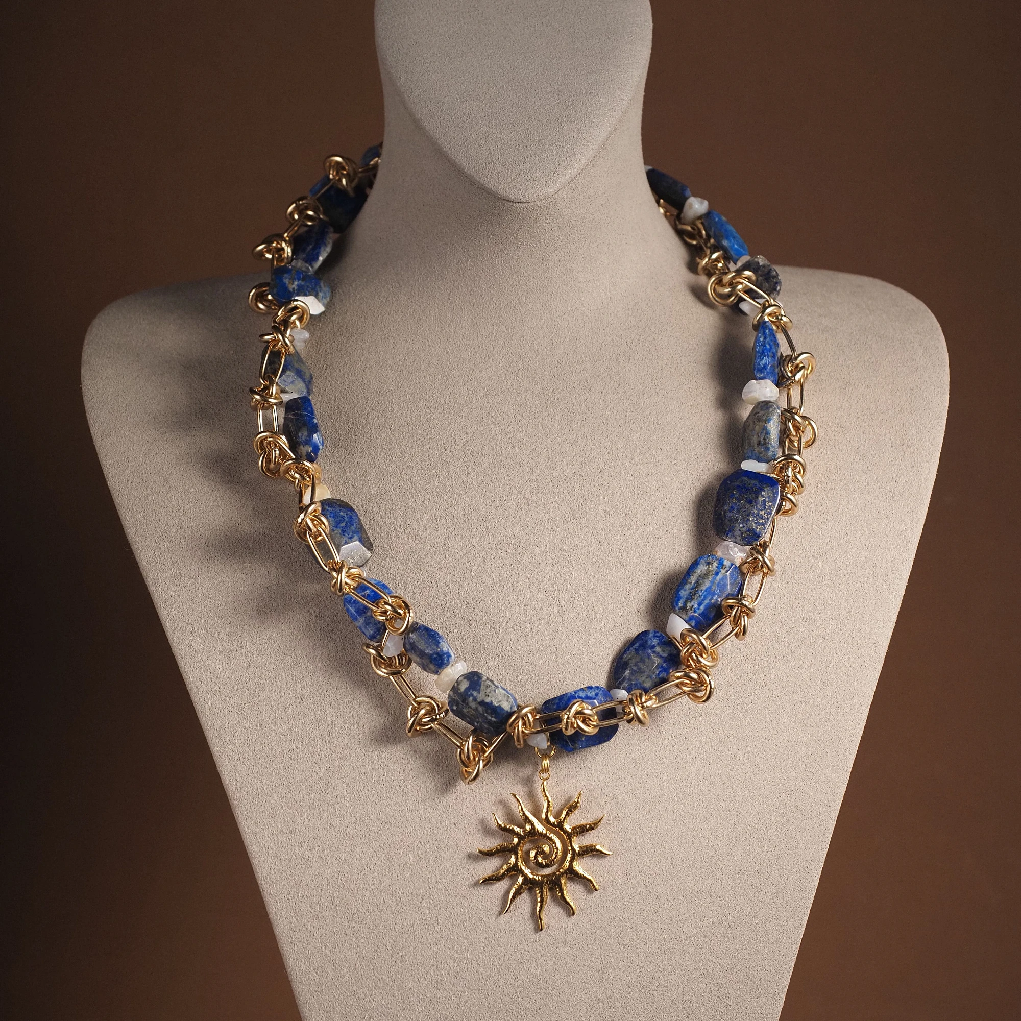 Чокер из Лазурита и Сапфирина женский