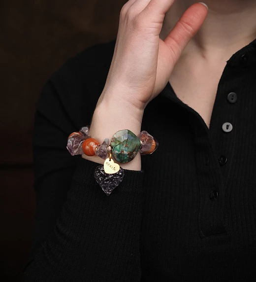 Браслет женский из Агата и Аметиста