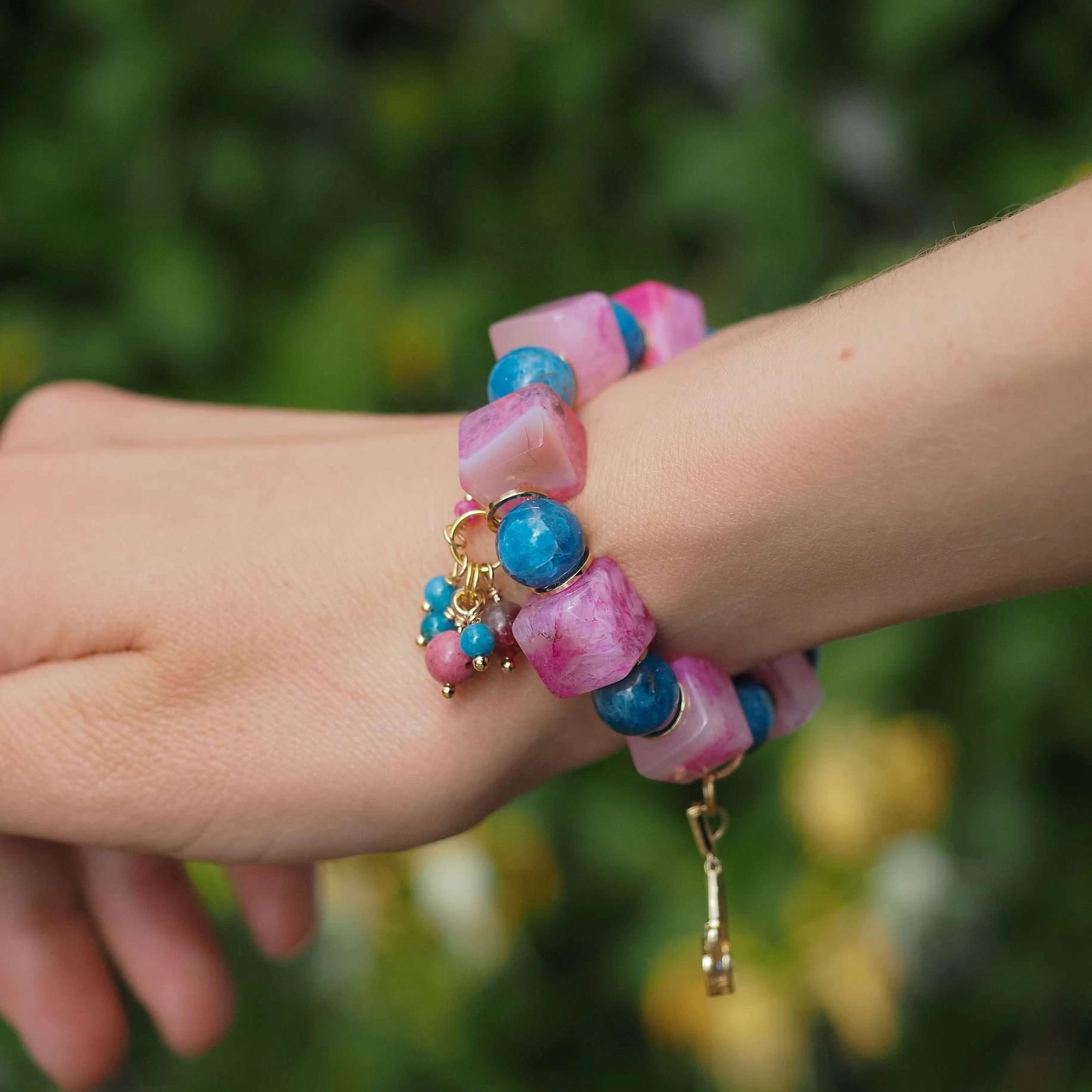 Браслет женский из Агата и Апатита