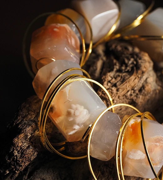 Браслет женский из Сакурового Агата