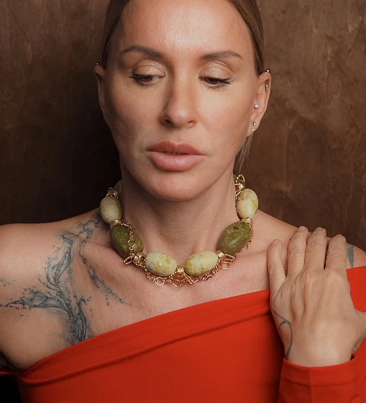 Чокер женский из Жадеита №2