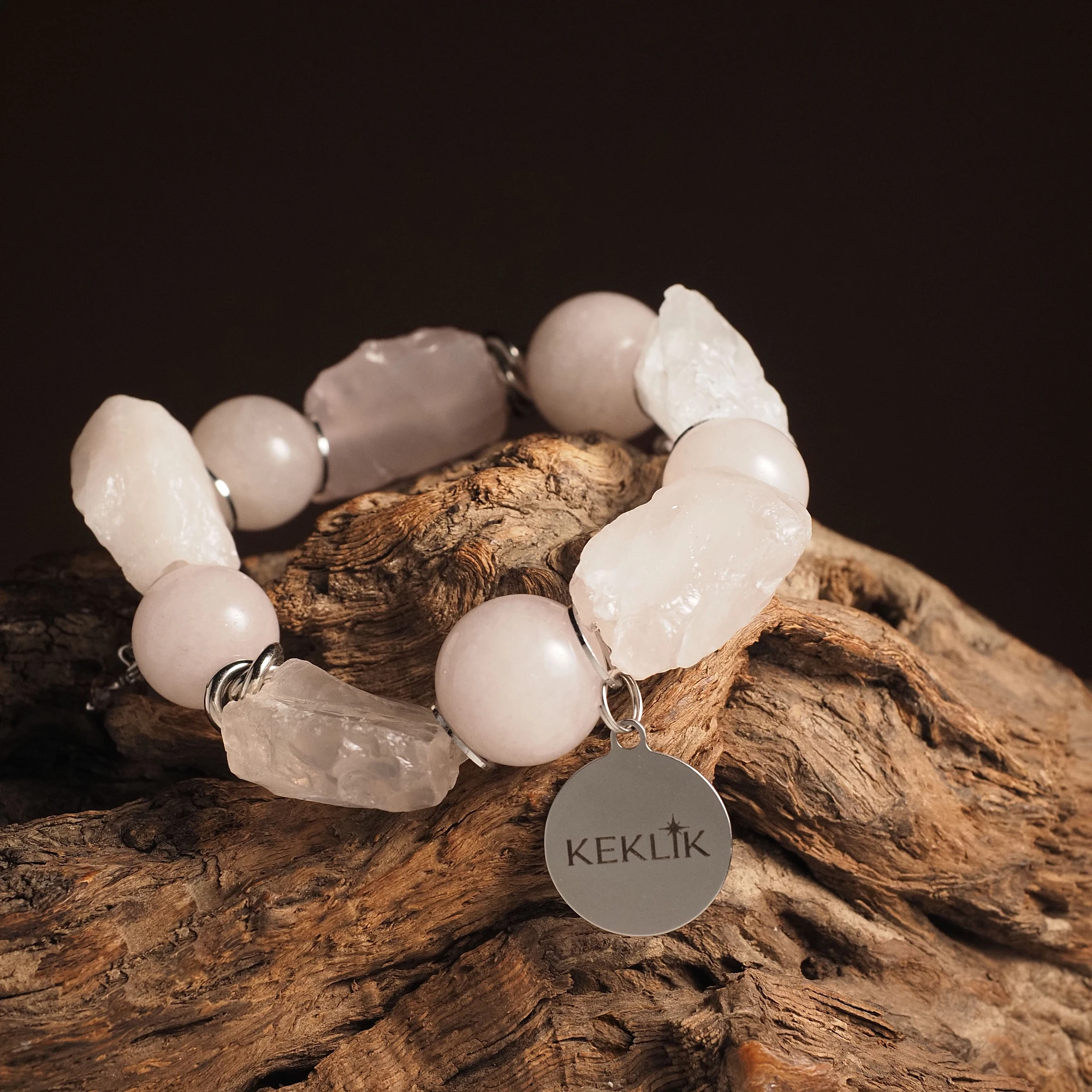 Браслет женский из Розового кварца №8