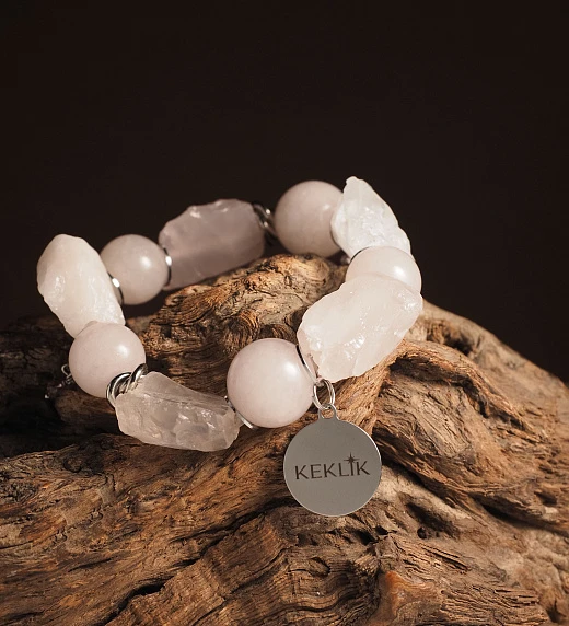 Браслет женский из Розового кварца №8