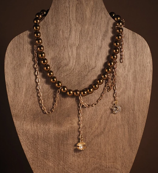 Чокер женский из Гематита №2