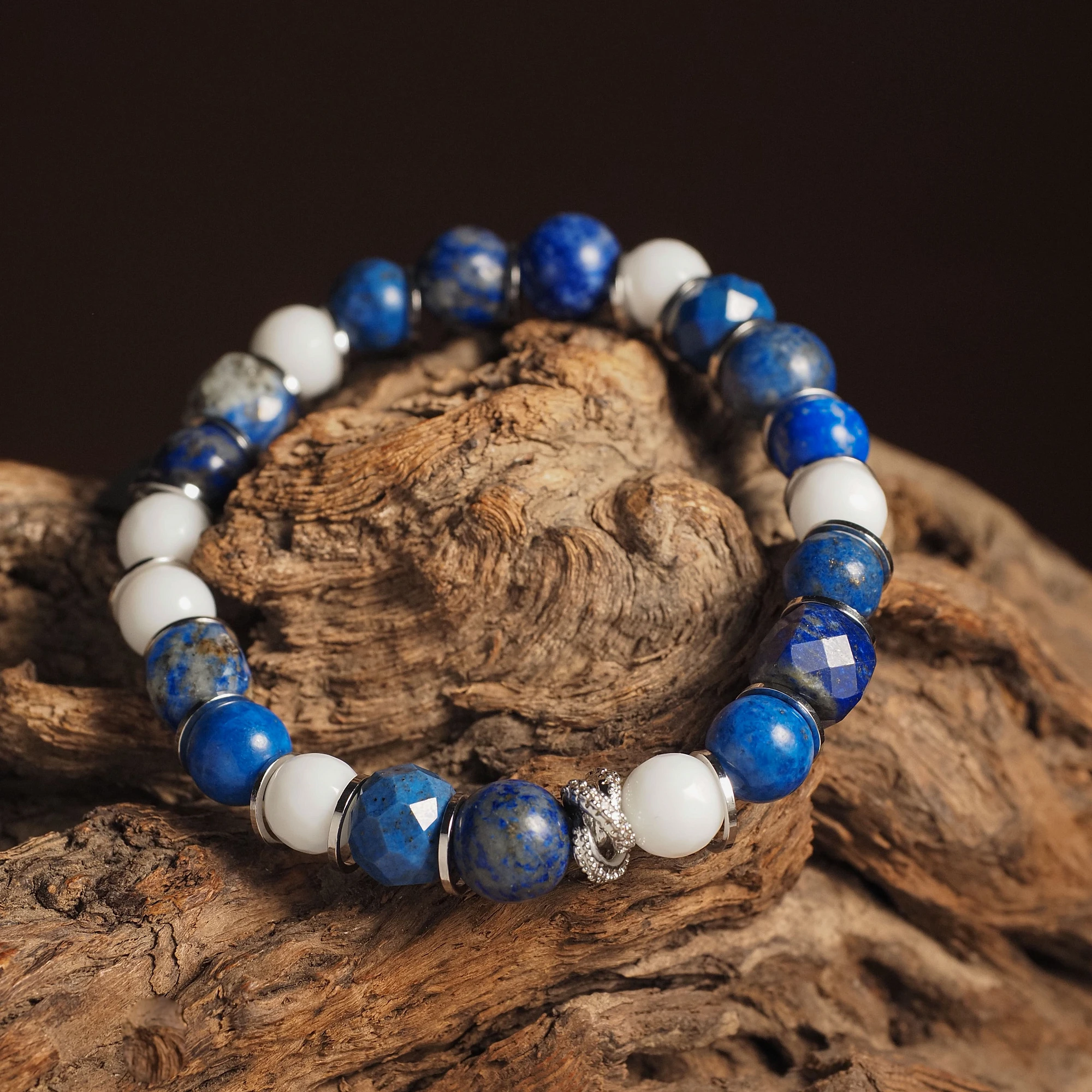 Браслет лаконичный из Агата и Лазурита