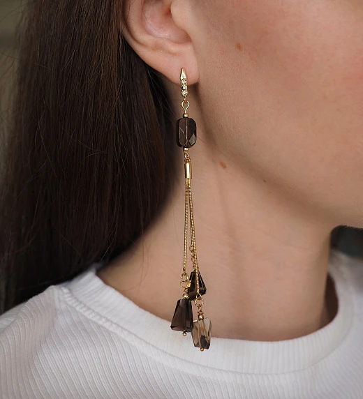 Серьги из Раухтопаза №7