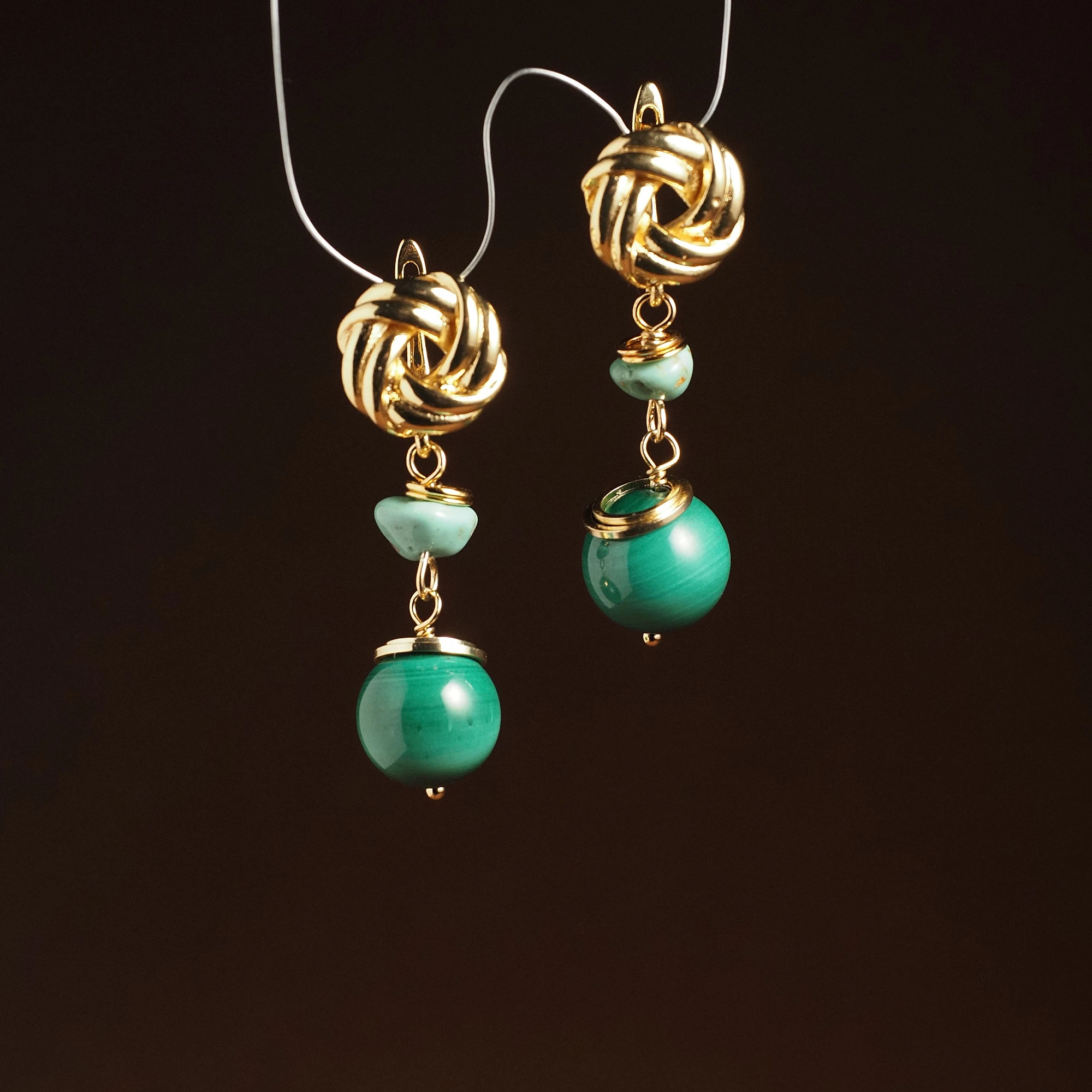 Серьги из Малахита и Бирюзы