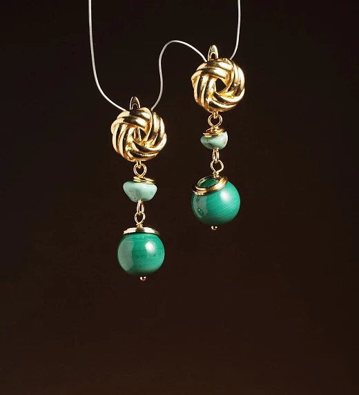 Серьги из Малахита и Бирюзы
