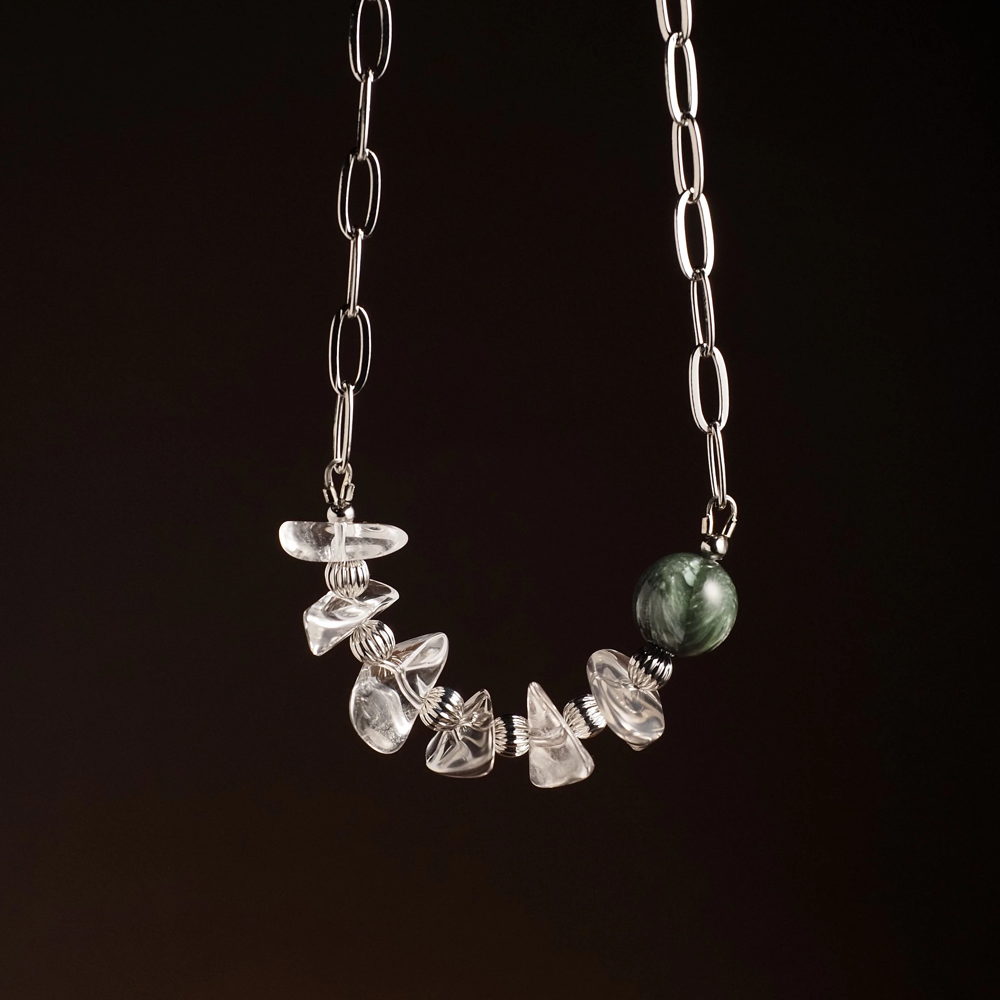 Чокер из Горного хрусталя и Серафинита