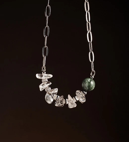 Чокер из Горного хрусталя и Серафинита