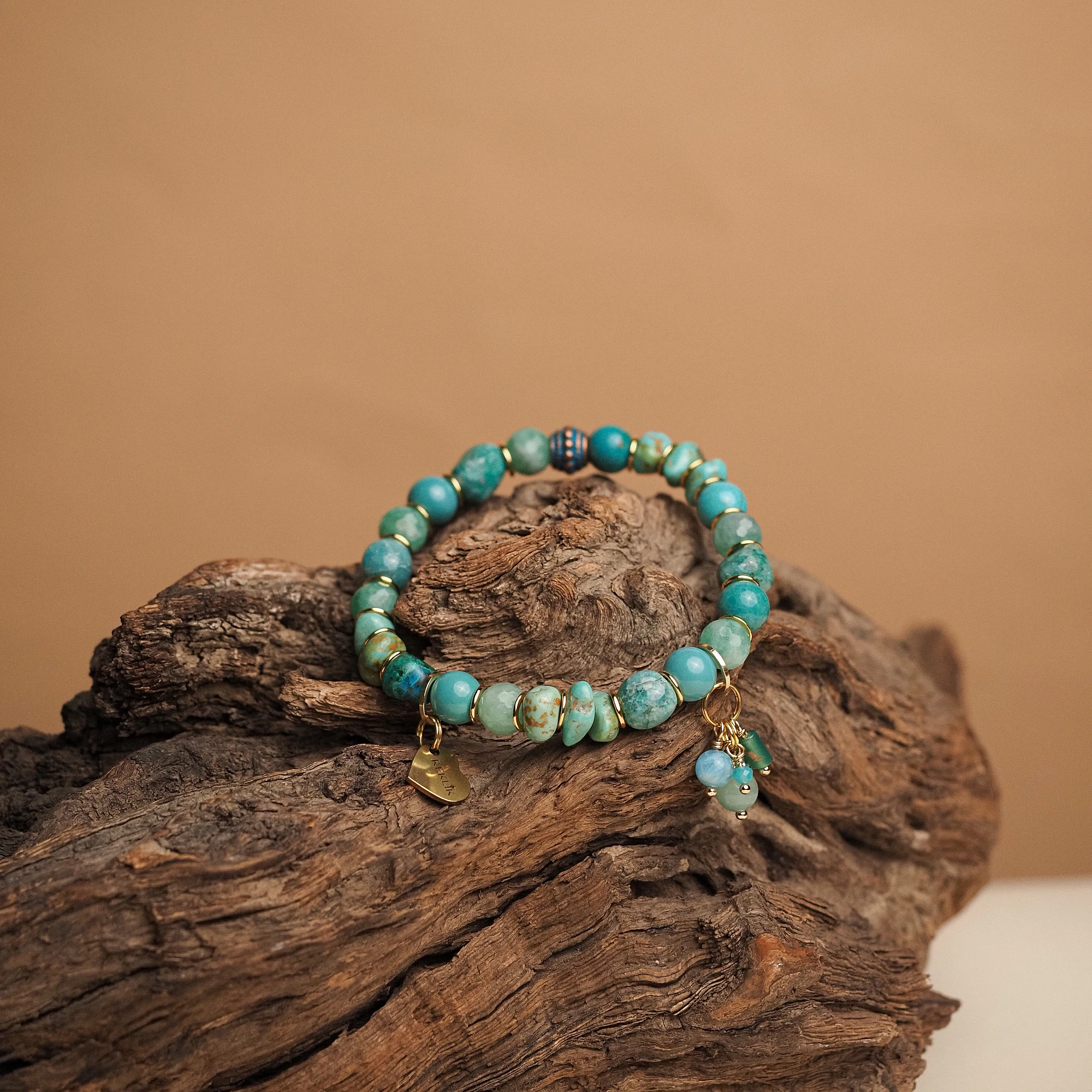 Браслет женский из Бирюзы, Хризоколлы и Хризопраза