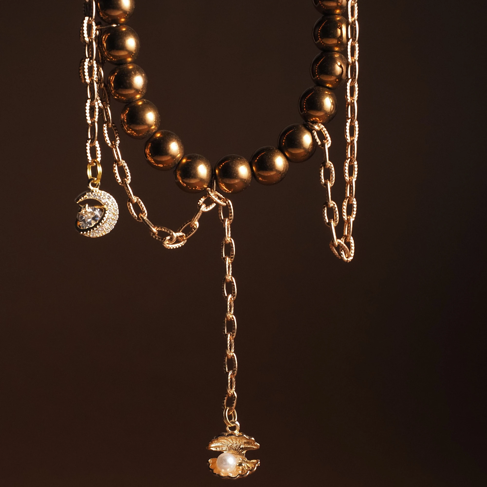 Чокер женский из Гематита №2