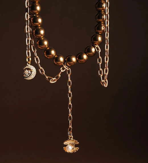 Чокер женский из Гематита №2