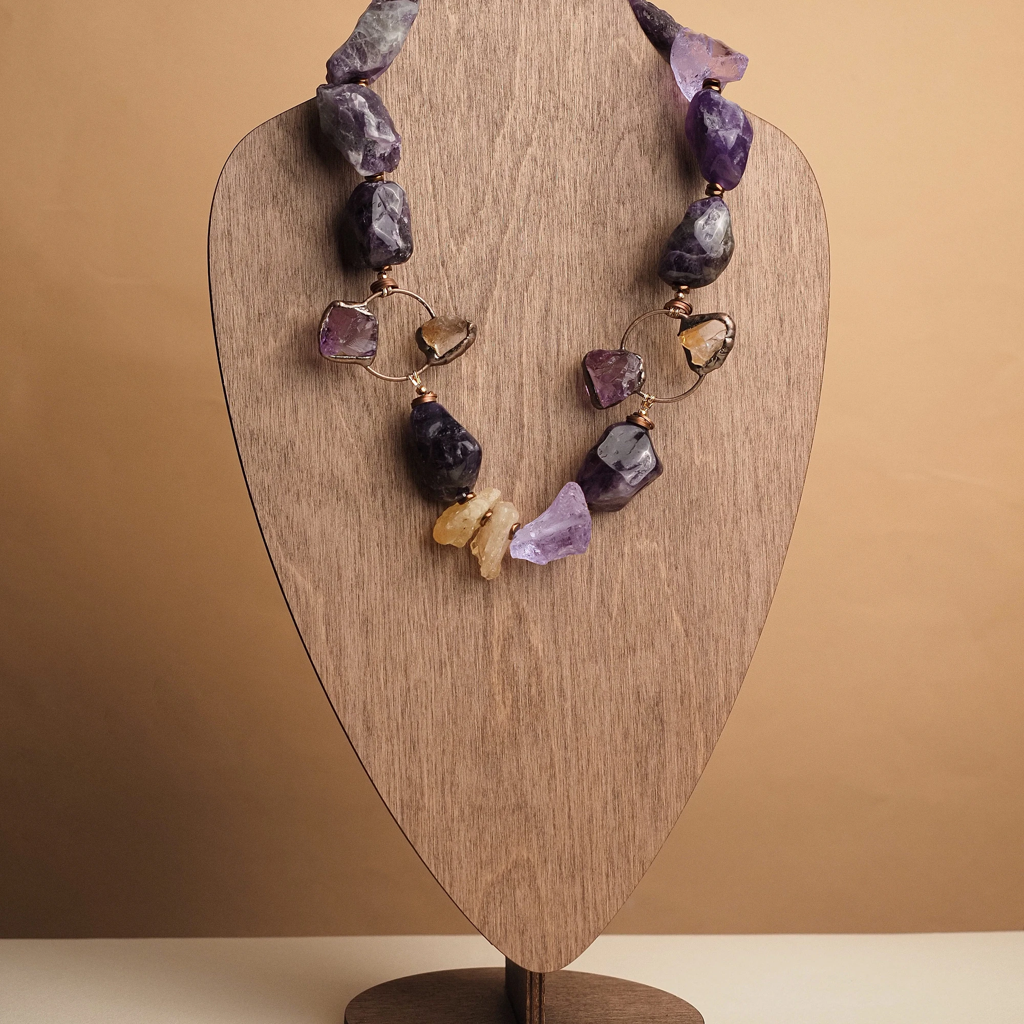 Колье из Аметиста и Цитрина