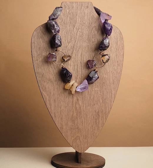 Колье из Аметиста и Цитрина